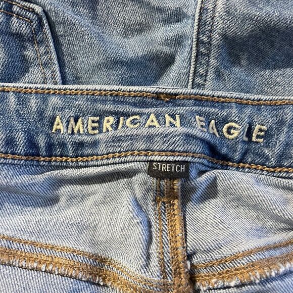 American Eagle Outfitters Stretch Cuffed Jeans Shorts Cotton Blue Womens Size 16 - Picture 2 of 7